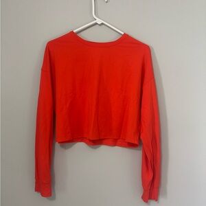 Lululemon Red Cropped Long Sleeve Hoodie
